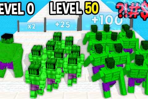 Monster School: Hulk Army Rush GamePlay Mobile Game Runner Max Level LVL – Minecraft Animation