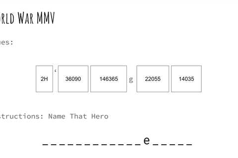 World War MMV - Enigmatic Puzzle