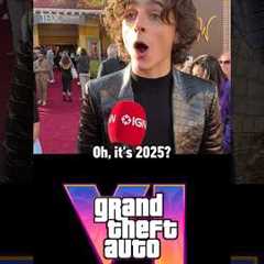 Watch Timothée Chalamet’s reaction to finding out GTA 6 comes out in 2025. #wonka #gta6 #gta #xbox