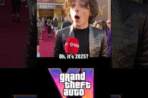 Watch Timothée Chalamet’s reaction to finding out GTA 6 comes out in 2025. #wonka #gta6 #gta #xbox